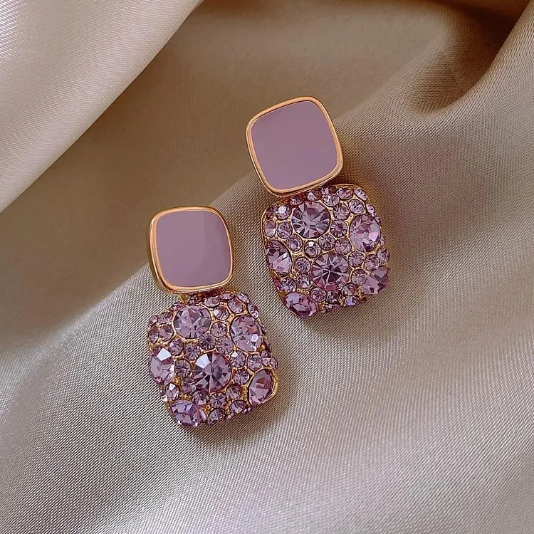 Women Exquisite Retro Purple Stud Earrings