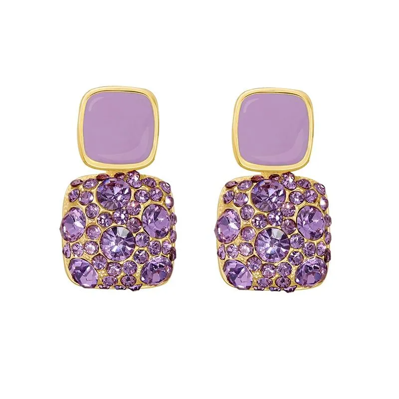 Women Exquisite Retro Purple Stud Earrings