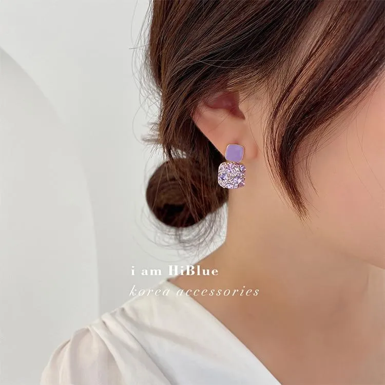 Women Exquisite Retro Purple Stud Earrings