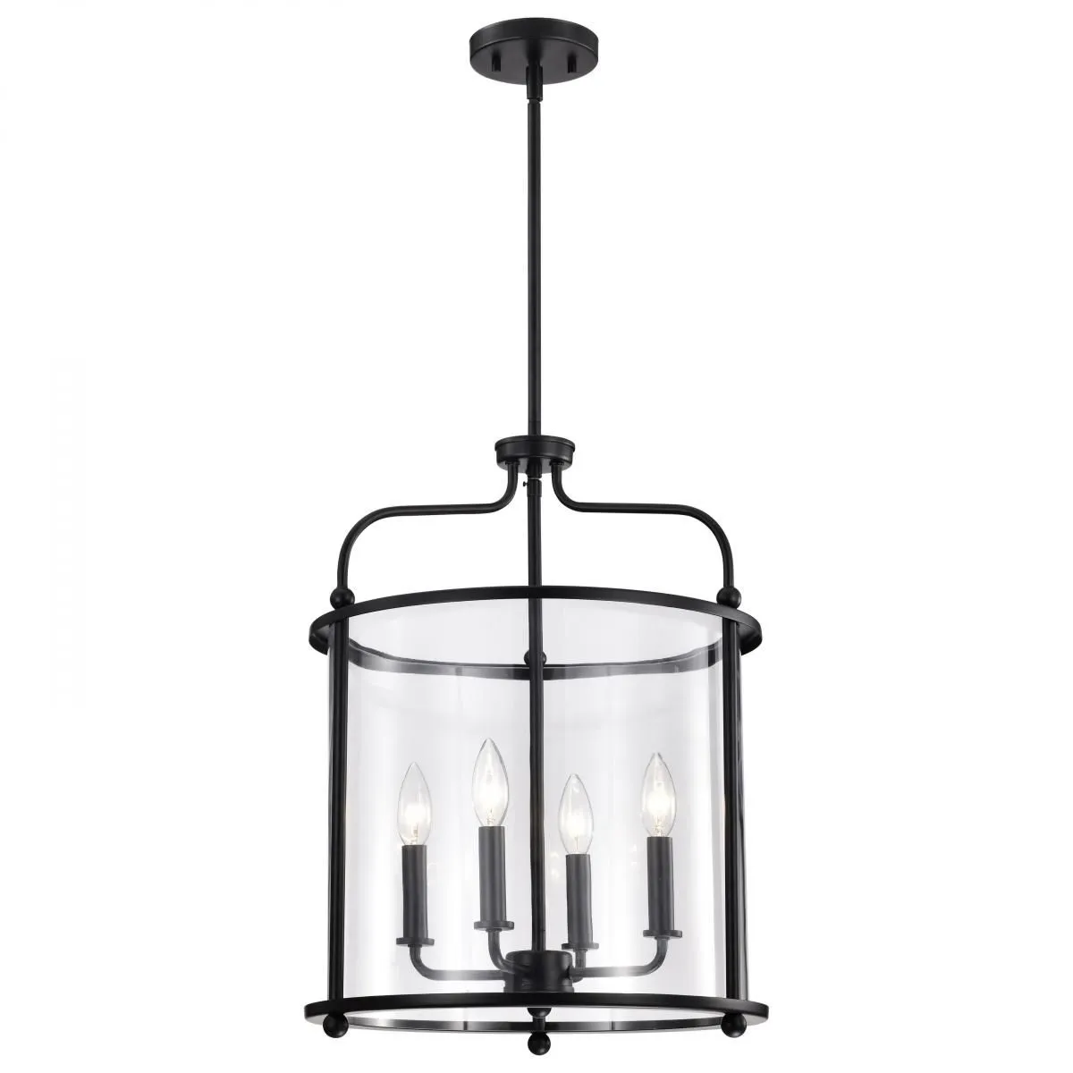 Yorktown 16 in. 4 lights Pendant Light Matte Black Finish