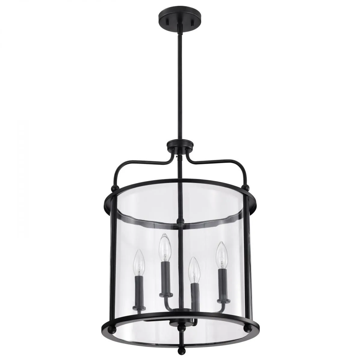 Yorktown 16 in. 4 lights Pendant Light Matte Black Finish